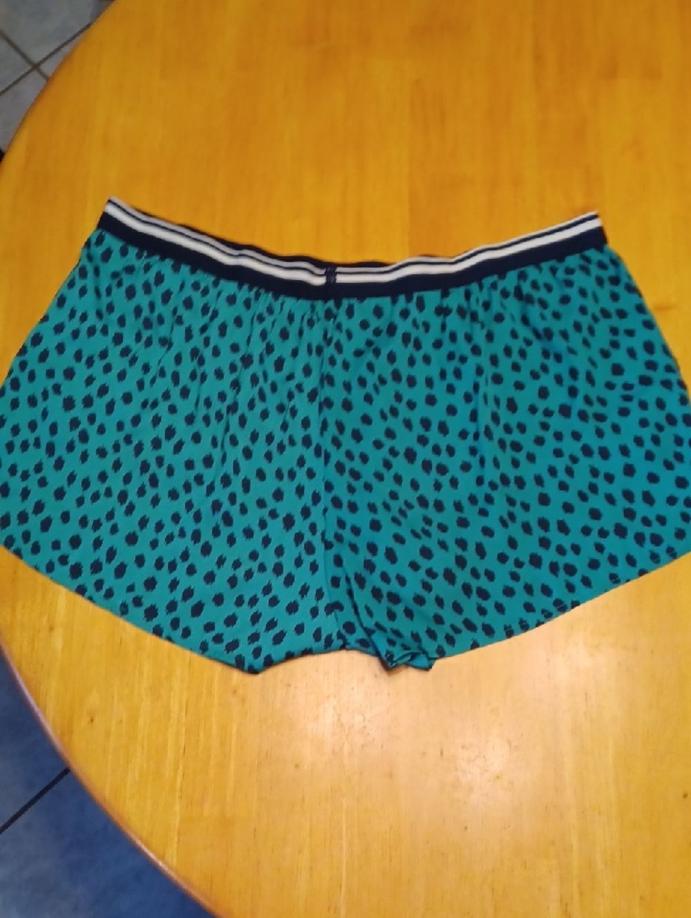 aerie Teal Printed Sleep Shorts with Navy Waistband Size Large - Picture 6 of 8